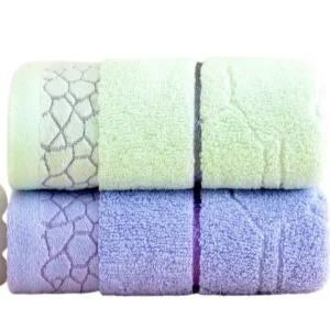 2pcs Lilac Green Cotton Bathroom Towels 34x74cm/70x140cm Embroidered Hotel Quality Quick-Dry Thick Bath Towels for Adults Gift