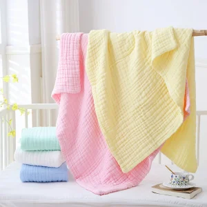 100% Cotton Muslin Throw Blanket Large 6 Layer Breathable and Lightweight Thin Soft Summer Gauze Muslin Blankets for Adults