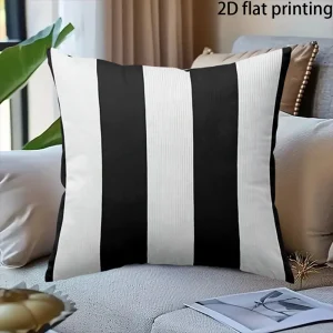 2D Flat-1PC Black White Striped Pillow Cover , , Suitable for living room and bedroom decoration cushion covers.
