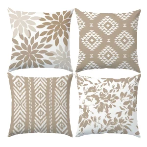 1/4pcs Boho Taupe Geometric Floral Throw Pillow Covers Farmhouse Decorative Cushion Cases for Home Sofa Bedroom Cushion cover