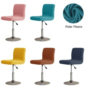 Jacquard Bar Stool Chair Cover Spandex Stretch Office Chair Slipcovers Short Back Chair Covers for Dining Room Kitchen