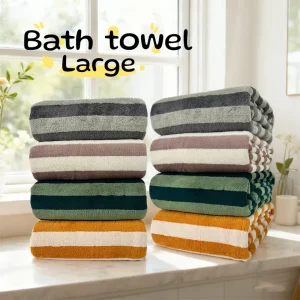 2pcs Large Bath Towel Set, Thickened Coral Fleece Towels, Ultra-Fine Microfiber, Absorbent, Quick-Dry, Soft-Comfortable.